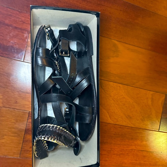 Giovanni Conti Men’s luxury Italian leather sandals size IT 44 US 12 adjustable. - Picture 2 of 5